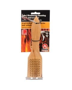 Edco BBQ Collection barbecue cleaning brush, 25 cm, stainless steel, wood, 1 piece