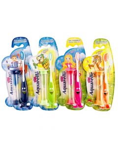 Furçë dhëmbësh për fëmijë, Aquarelle, plastikë, 22x5 cm, mikse, 1 copë