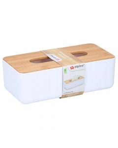 Kuti peceta kozmetike me kapak bambu Alpina, 26x13x8.5 cm