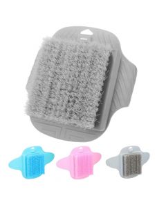 Foot scrub brush with suction cups, 35x23.5x5.5 cm, pink