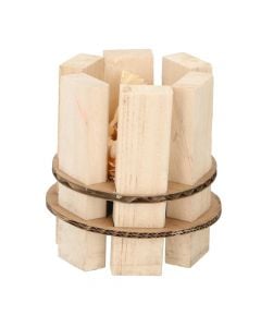 Fire starter for barbecue, wood and straw, 7.5 x 8 cm, 40gr