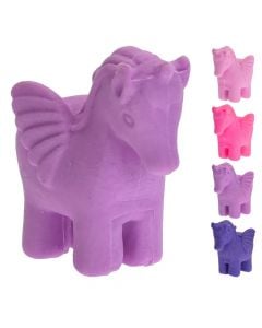Set of 4 erasers with unicorn design. 1 pack