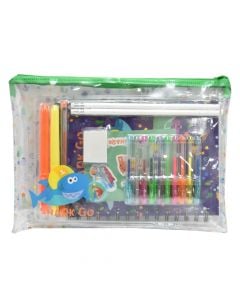 Set of stationery accessories. metal and plastic. mixed. 19 pieces. 1 pack