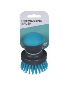 Brush for washing dishes, Ultra Clean, plastic and polypropylene, 7.5x7.5x9 cm, blue and gray, 1 piece