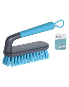 Brush for washing dishes, Ultra Clean, plastic and polypropylene, 19.5x5x10.5 cm, gray and blue, 1 piece