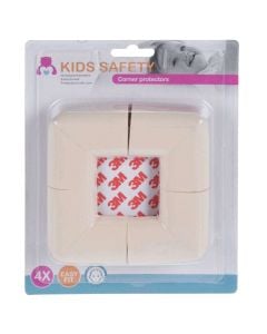 Mbrojtëse gome për cepat e mobiljeve, Kids Safety, gomë, 6x3x6 cm, e bardhë, 4 copë