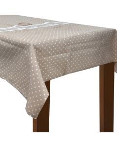 Tablecloth with embroidery, 140x180 cm, beige