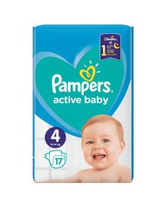 Baby diapers, no. 4, Active Baby, Pampers, 9-14 kg, 49 pieces