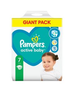 Baby diapers, no. 7, Active Baby, Pampers, 15+ kg, 52 pieces