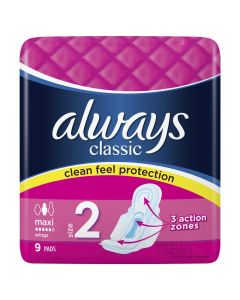 Sanitary pads, Always, Classic Maxi, 9 pieces