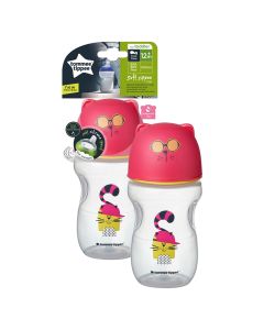 Drinking cup for kids, Soft Sippee, Tommee Tippee, polypropylene and silicone, 300 ml, pink, 1 piece
