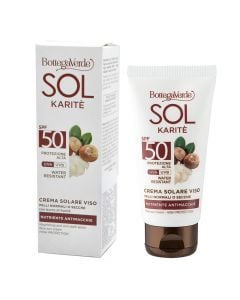 Sun protection cream, for the skin of the face, SPF 50, Sol Karite, Bottega Verde, 50 ml