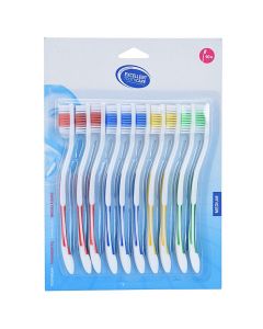 Toothbrush set, polypropylene, rubber and nylon, 20x1 cm, assorted, 10 pieces