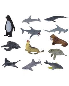 Set me figura kafshësh për fëmijë, Sea Animals, polivinil, 12.7x10x3.8 cm, mikse, 6 copë