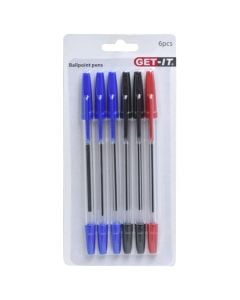 Set stilolapsash, plastikë, 19.4x6.5 cm, e zezë, blu dhe e kuqe, 8 copë