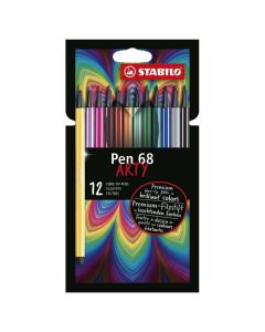 Colored markers, Pen 68, Arty, Stabilo, plastic, 21x11x1 cm, assorted, 12 pieces