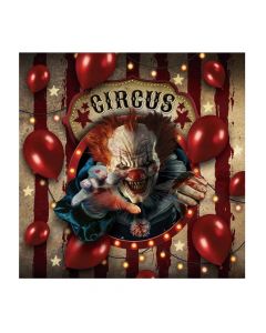 Kartopeceta, Circus, Halloween Clown, letër, 33x33 cm, blu dhe e kuqe, 12 copë