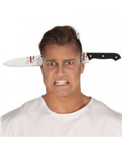 Aksesor dekorativ për kokën, Bloody Knife, për Halloween, PVC, 35 cm, argjend, 1 copë