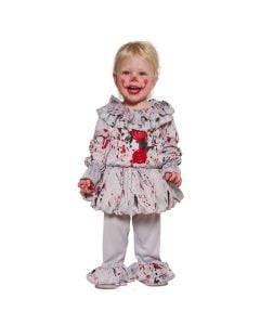Kostum Halloween për fëmijë, Pennywise, Horror Clown, poliestër, 92 cm, gri dhe e kuqe, 1 copë