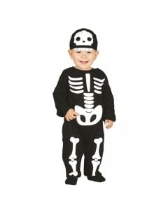Kostum Halloween për fëmijë, Cute Skeleton, poliestër, 92 cm, e zezë dhe e bardhë, 1 copë