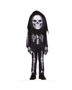 Kostum Halloween për fëmijë, Skeleton, poliestër, 128-134 cm, e zezë dhe e bardhë, 1 copë