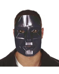 Maskë Halloween për të rritur, Front Man, Squid Game, PVC, 13x20 cm, e zezë, 1 copë