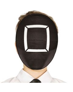 Maskë Halloween për fëmijë, Square, Squid Game, PVC, 12x18 cm, e zezë, 1 copë