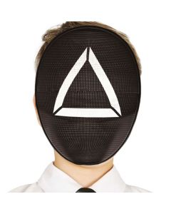Maskë Halloween për fëmijë, Triangle, Squid Game, PVC, 12x18 cm, e zezë, 1 copë