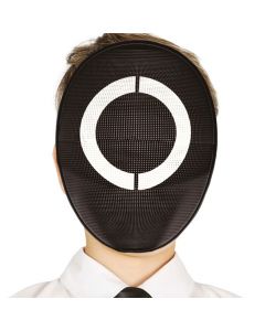 Maskë Halloween për fëmijë, Circle, Squid Game, PVC, 12x18 cm, e zezë, 1 copë