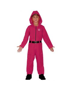 Kostum Halloween për fëmijë, Squid Game Guardian, poliestër, 110-115 cm, rozë, 1 copë