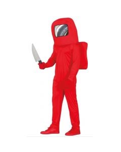 Halloween costume for adults, Red Astronaut, Among Us, polyester, 48/50, red, 1 piece