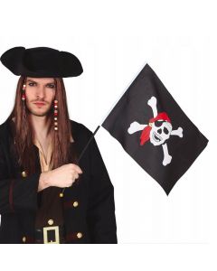 Flamur piratësh, tekstil, 42x30 cm, e zezë, 1 copë