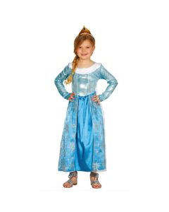 Kostum Halloween për fëmijë, Elsa, poliestër, 110-115 cm, blu, 1 copë