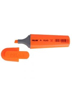 Highlighter pen, Milan, plastic, 14.3x1.5 cm, orange, 1 piece