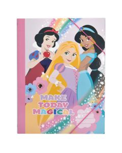 Simple folder with elastic strap, Disney, cardboard, 25x35 cm, pink, 1 piece