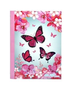 Dosje e thjeshtë me llastik, Butterflies, karton, 25x35 cm, rozë, 1 copë
