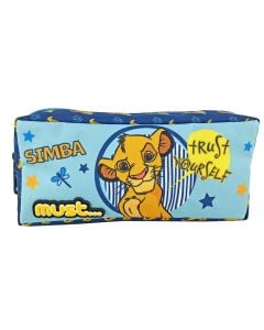 Pencil case, with 2 compartments, Simba, textile, 20x6x9 cm, blue, 1 piece