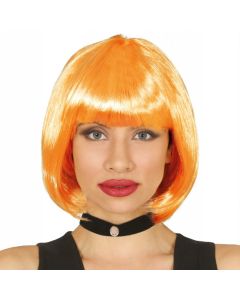 Paruke për Halloween, Bobline, fije sintetike, 23 cm, portokalli, 1 copë