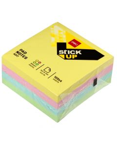 Sticky notes, Post It, Deli, paper, 7.6x7.6 cm, assorted, 400 pieces