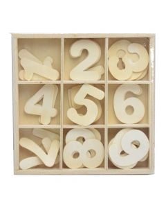 Wood number, 15x15x2.3 cm, 1 pack