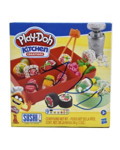 Plasticine and shapes set, Sushi, Kitchen Creations, Play Doh, plasticine and plastic, 9 pieces