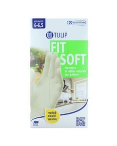 Cleaning gloves, Tulip, Latex, S, 6-6.5, 100 pieces