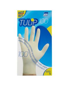 Cleaning gloves, Tulip, Latex, L, -8.5, 100 pieces