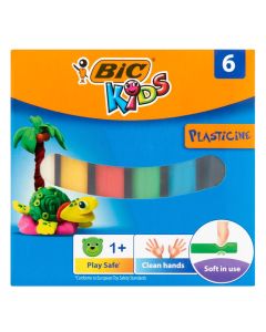 Plastelinë për fëmijë, Kids, Bic, plastelinë, 9x9x1 cm, blu dhe portokalli, 6 copë