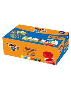 Gouache colors set for kids, plastic, 120 ml, miscellaneous, 6 pieces