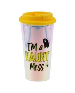 Gotë me dekor halloween, plastike, 450 ml, miske, 1 copë