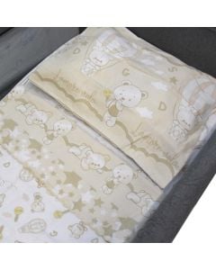 Linen set for children, cotton, beige, 120x180cm