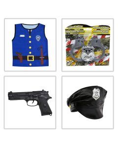 Set per femije, kostum polici + aksesore, 4 pjese
