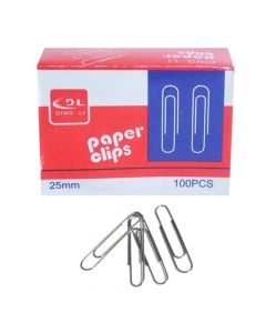 Paper clips, metal, 25 mm, 100 pieces