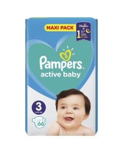 Diaper Pampers Active Baby Size 3 (6-10 kg), 66 pieces